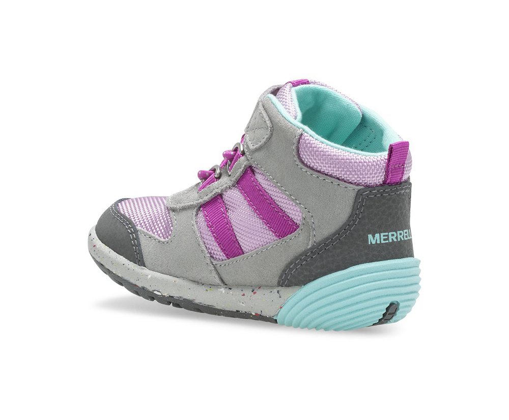 Merrell Støvler Børn - Bare Access Steps® Ridge Jr Hiker - Grå/Pink - SEM601795